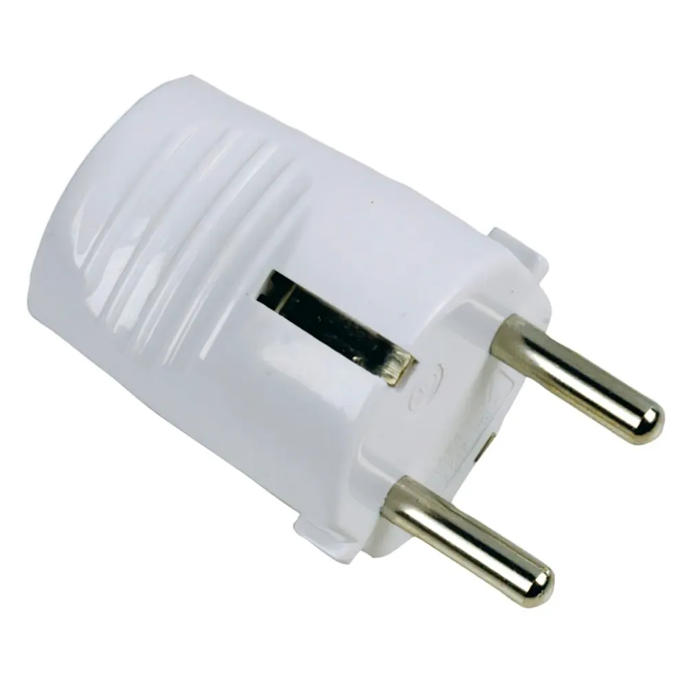 Plugue/tomada Schuko 2p + T 16 . Branco
