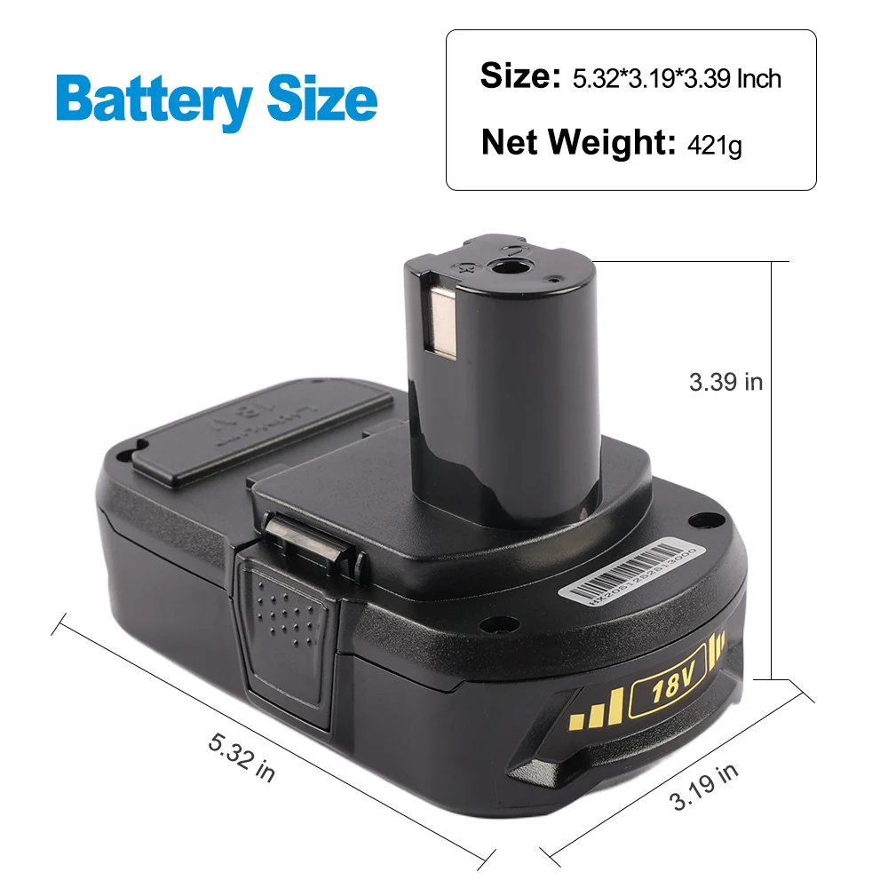 Replacement Power Tool Battery RYOBI 18V /P103 /P108/