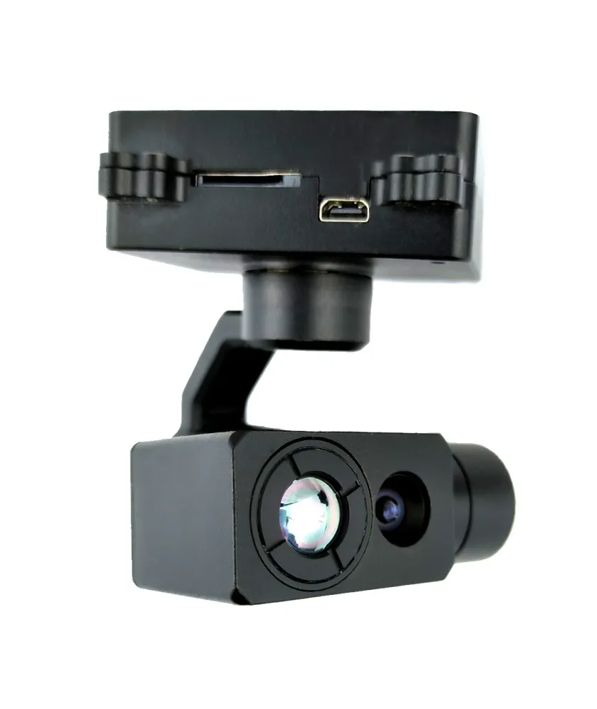 TOPOTEK KHP335G609 Gimbal de drone de luz dupla - Câmera de luz visível com foco fixo + imagem térmica de 9,1 mm 640x512 c...
