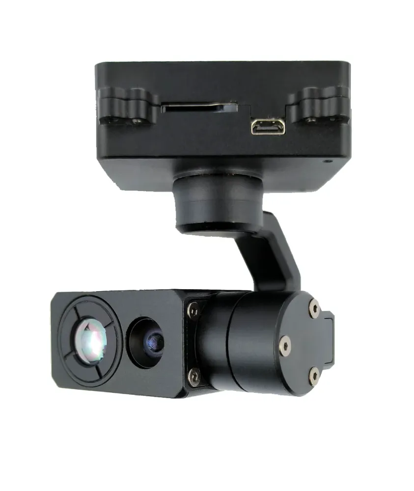 TOPOTEK KHP335G609 Gimbal de drone de luz dupla - Câmera de luz visível com foco fixo + imagem térmica de 9,1 mm 640x512 c...