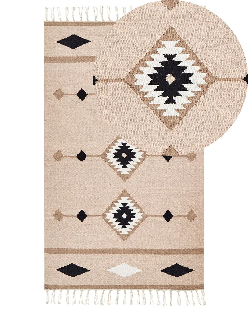 Tapete Kilim em algodão policromático 80 x 150 cm BERDIK