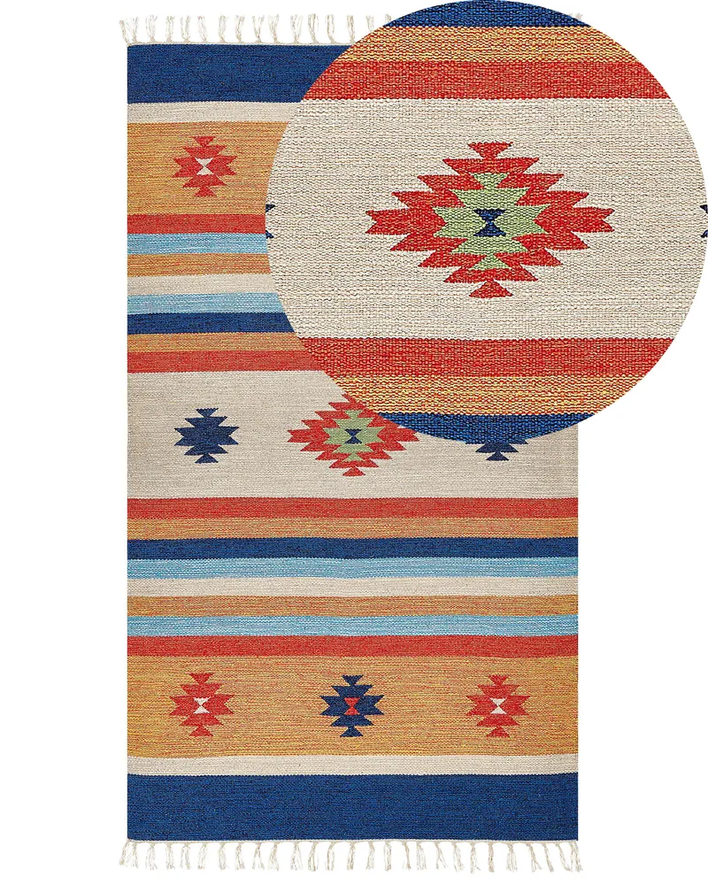 Tapete Kilim em algodão várias cores 80 x 150 cm TARONIK