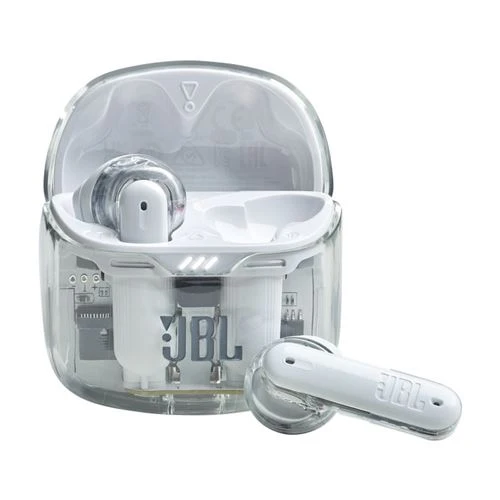 Auriculares True Conexão sem fio Bluetooth JBL Tune Flex Ghost Edition - Branco | ço Inox | Alto Fluxo