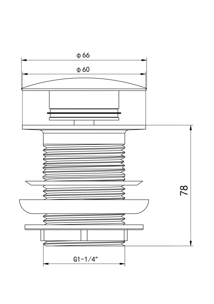 VALVULA LAVATORIO METAL CLICK 1.1/4 V127 CROMADO VIMER
