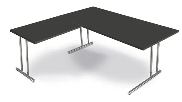 Abafador de Ruído Estação de trabalho angular Kerkmann feita de mesa L 1800 x P 800 x 680-820 mm, Artline, cor: antracite,...