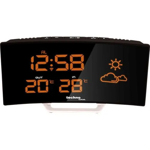 Estação meteorológica Technoline, rádio relógio DCF-77 com opção de ajuste tradicional, dimensões: 196 x 106 x 39 mm, WS 6832