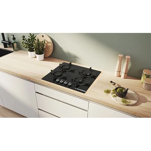 Placa Gás Puro Bosch PPP6A6I10 Serie 6 | 60 cm | 4 Bocas | Preto