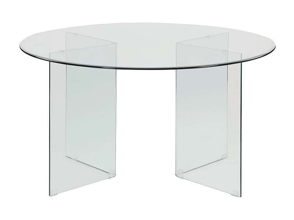 Mesa de jantar redonda - 6 lugares - Vidro temperado - ADAMO