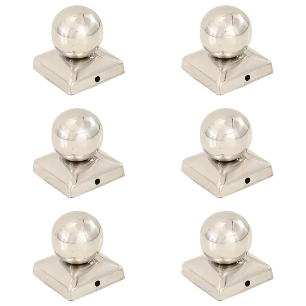 Tampas em globo para postes vedação 6 pcs ço inoxidável 71x71mm