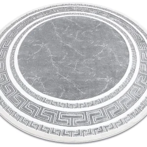 Tapete GLOSS redondo contemporâneo 2813 27 à moda, quadro, grego cinzento cercle 200 cm