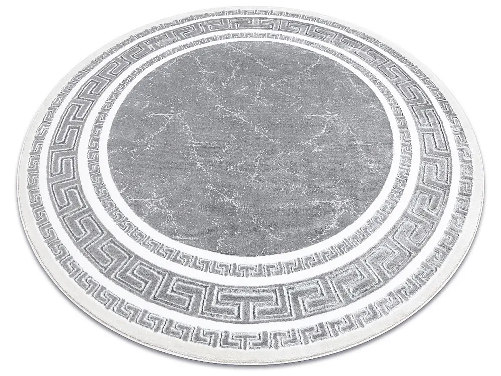 Tapete GLOSS redondo contemporâneo 2813 27 à moda, quadro, grego cinzento cercle 200 cm