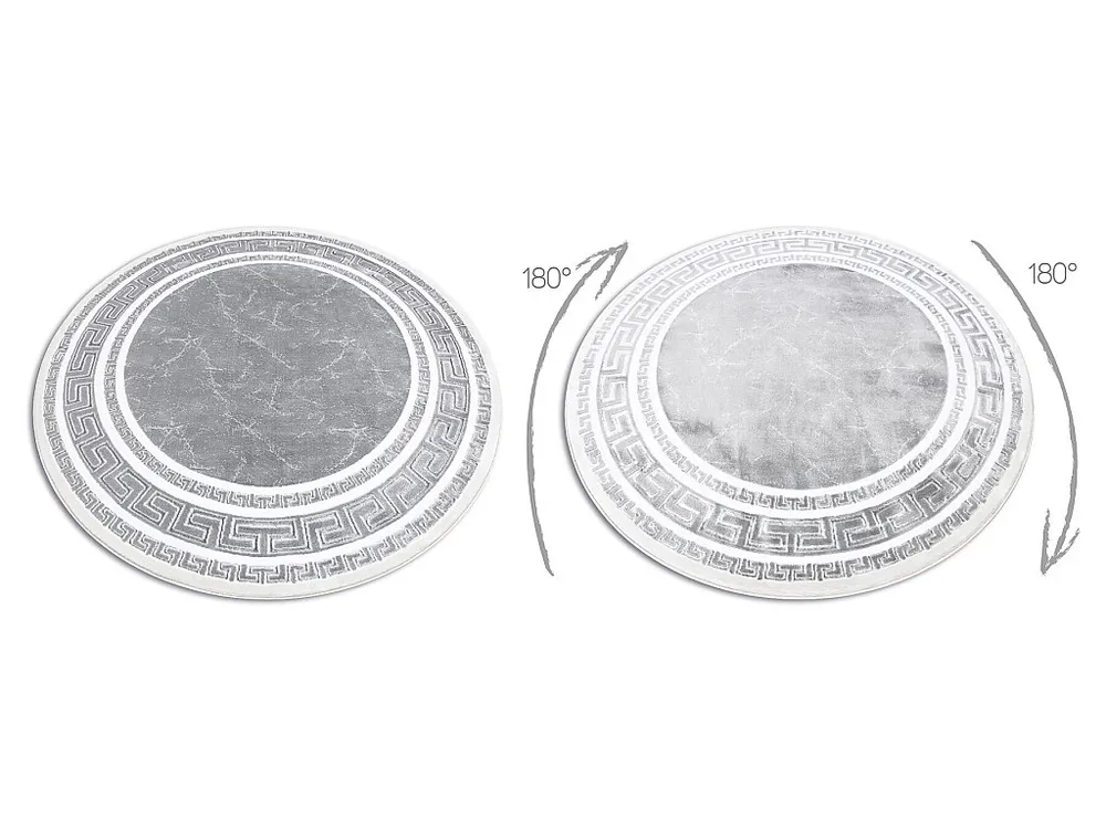 Tapete GLOSS redondo contemporâneo 2813 27 à moda, quadro, grego cinzento cercle 200 cm