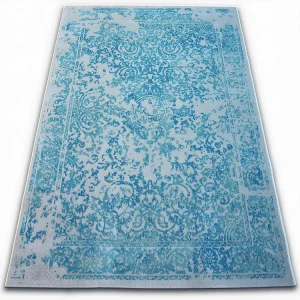 Tapete Vintage 22208/054 turquesa /creme roseta clássica 140x200 cm