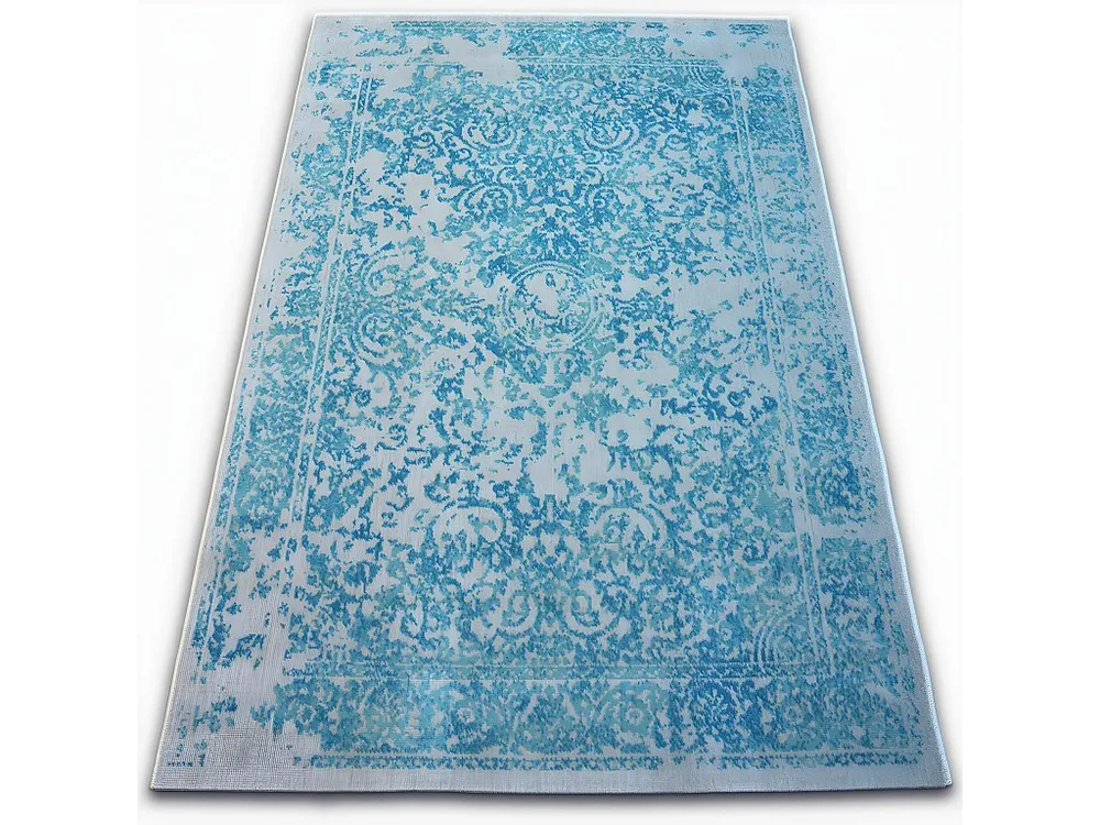 Tapete Vintage 22208/054 turquesa /creme roseta clássica 140x200 cm