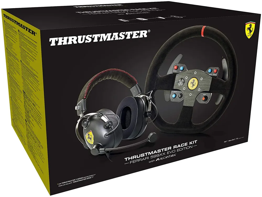 Kit Volante Thrustmaster Diversos Ferrari 599xx Evo 30 Add-On Alcantara Edition + Headset Ferrari